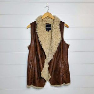 Brown and Tan Suedette Vest